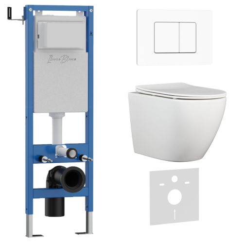 Комплект унитаз с инталляцией и клавишей смыва Iberica Blanca BILBAO ALTO IB.001M.BLA.231.111