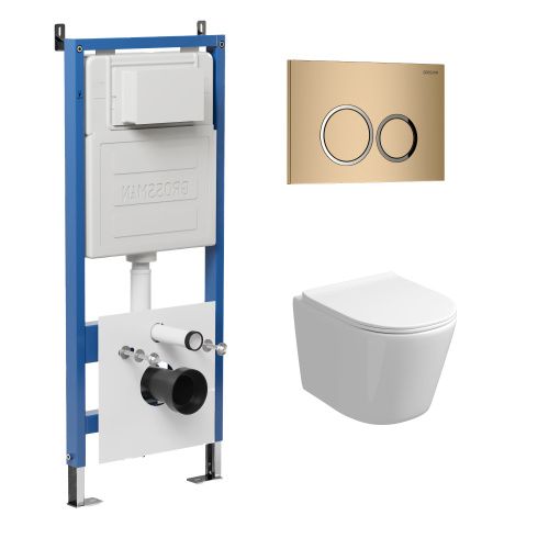 Инсталляция + кнопка смыва + унитаз Grossman Galaxy 97.4477S.01.310