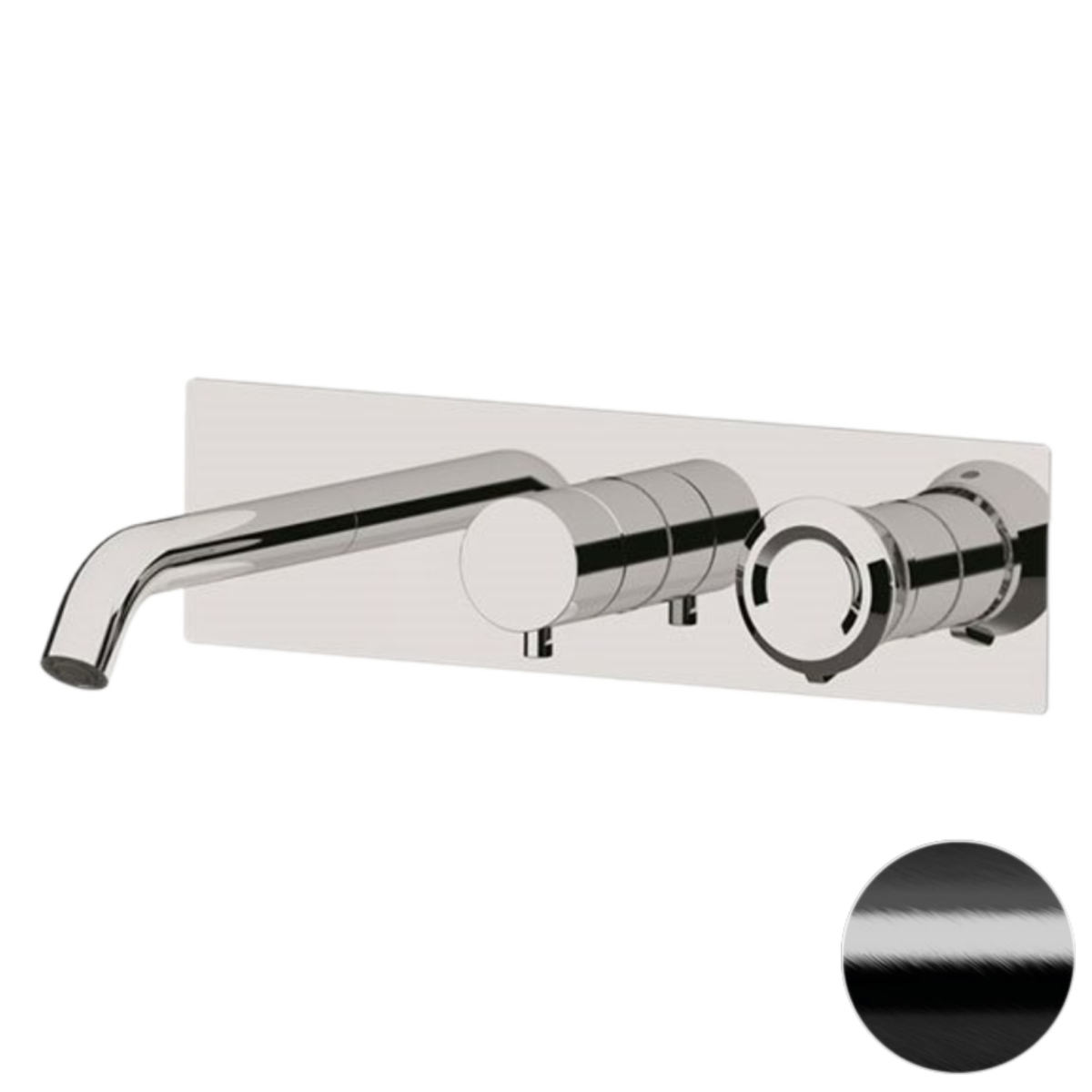 Смеситель для ванны Remer Element ET54D2CFP встраиваемый в стену черный