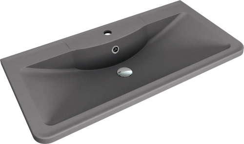 Раковина из искусственного камня Florentina Аллегро 900 10.020.00900.307 90х50 накладная цвет серый 1 отверстие под смеситель