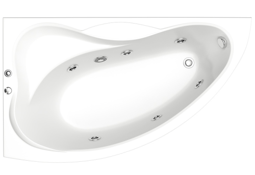 Ванна акриловая Bas Вектра ВГ00039 150х90 пристенная асимметричная с ножками