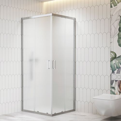 Душевой уголок RGW 06093688-41 80х80 стекло текстурное профиль хром без поддона