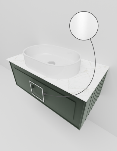 Тумба со столешницей La Fenice CUBO NFNC-01-CUB-G-80-2-GG 80х50 подвесная цвет синий/серый