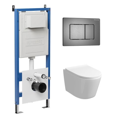 Инсталляция + кнопка смыва + унитаз Grossman Classic 97.4477S.04.42M