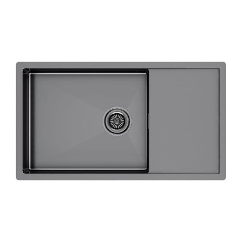 Кухонная мойка Paulmark GERBERG 78F UNI PM217844-GM 45х40 цвет вороненая сталь поверхность брашированная