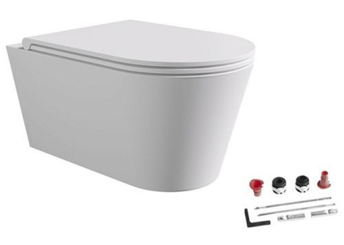 Унитаз подвесной Alice Hide 31170109SET белый с сиденьем микролифт безободковый