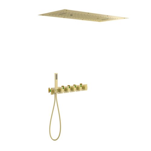 Душевая система Timo Petruma SX-5329/17SM встраиваемая в стену цвет золото с термостатом