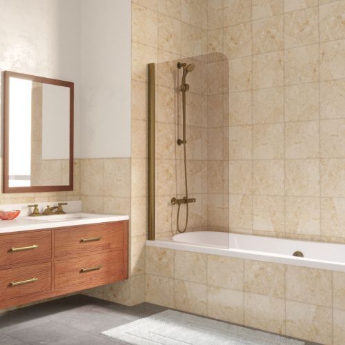 Душевая шторка на ванну Vegas-Glass EV LUX EV LUX 60 05 05 L 60х150 стекло тонированное профиль бронза ориентация левая