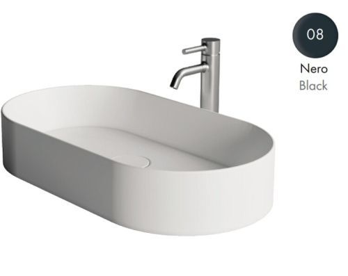 Раковина керамическая Alice Spy 34240108 70х40 накладная цвет черный без отверстий под смеситель