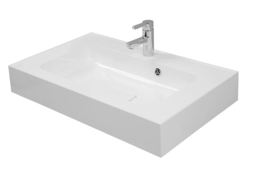 Раковина из искусственного камня Aquaton Ричмонд 1A70593KRD010 80х50 подвесная цвет белый 1 отверстие под смеситель