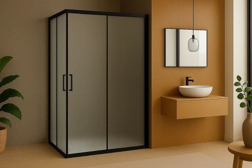 Душевой уголок Royal Bath HPD RB7120HPD-C-BL 120х70 стекло матовое профиль черный без поддона