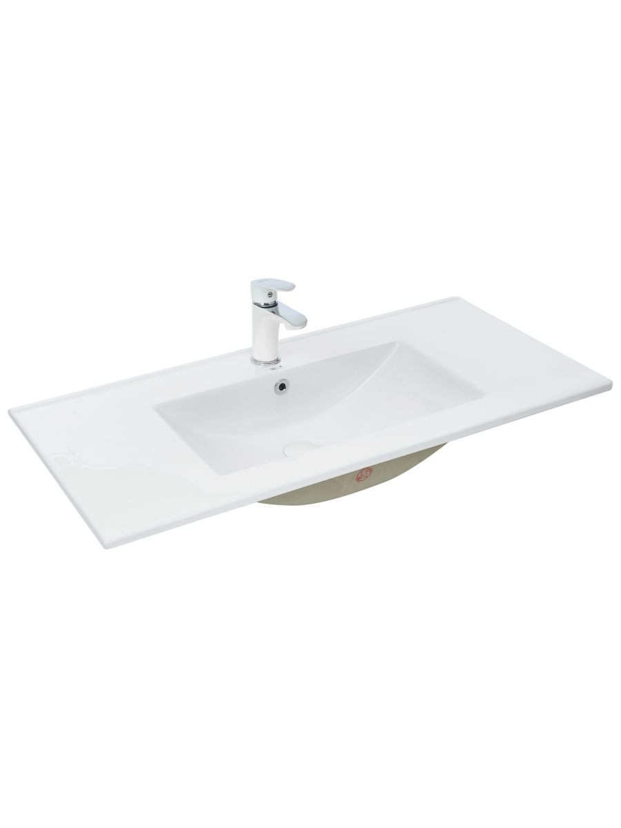 Раковина из сантехнического фаянса WeltWasser WW SK 10000003904 100х50 подвесная цвет белый 1 отверстие под смеситель