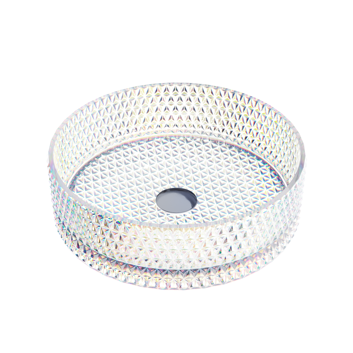 Раковина стеклянная Ceramica Nova CRISTAL CN6059 40х40 накладная цвет прозрачный без отверстий под смеситель