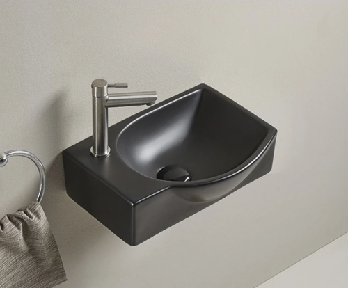 Раковина керамическая Gid Suspendido 62205R 40х30 подвесная цвет черный 1 отверстие под смеситель