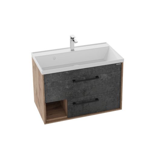 Тумба под раковину Grossman Реал 108009 80х40 подвесная цвет серый/коричневый
