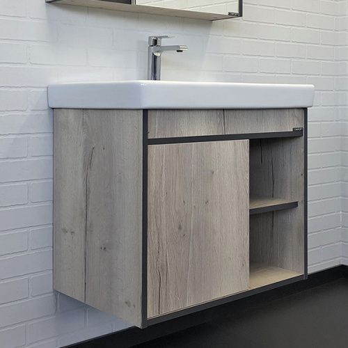 Тумба с раковиной Comforty Вена 00-00008929CF 70х50 подвесная цвет серый