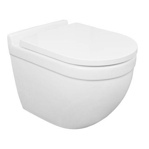 Унитаз подвесной Azario Fora AZ-0017-UQ1 белый с сиденьем микролифт безободковый смыв торнадо