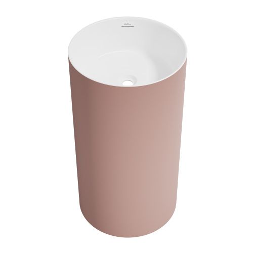 Раковина акриловая Wellsee Chalice Perfection 230623000 50х50 напольная цвет белый/розовый без отверстий под смеситель