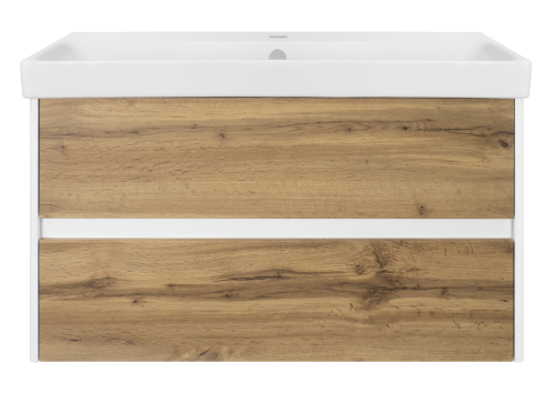 Тумба под раковину Misty Адриана П-Адр01090-0122Я 90х40 подвесная цвет коричневый/белый