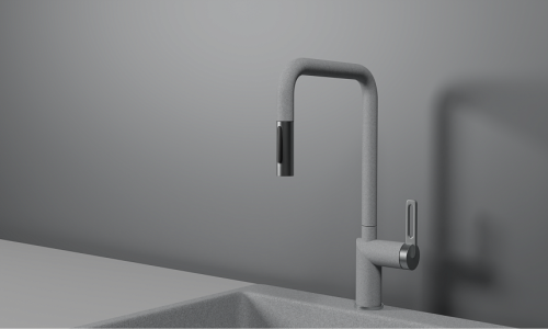 Смеситель для кухни Granula 8173, БАЗАЛЬТ на мойку серый