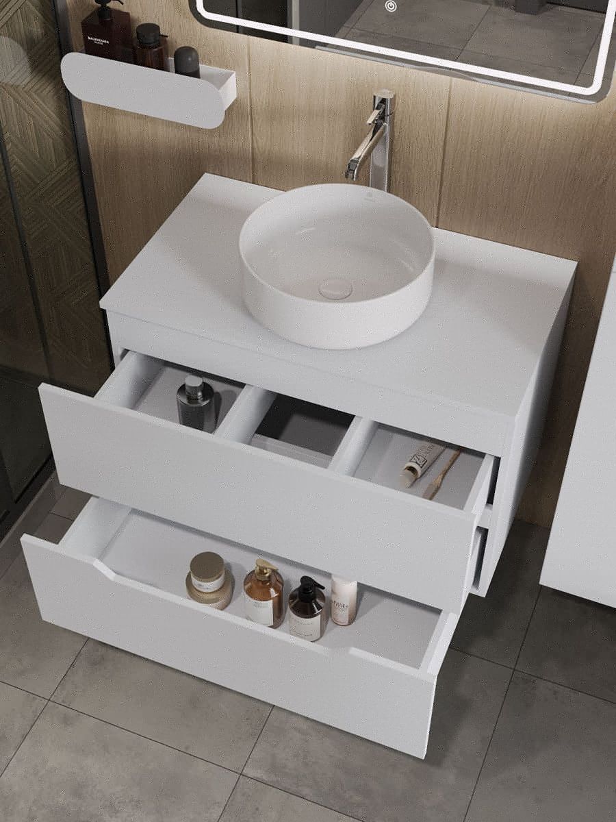 Тумба с раковиной Orange Line Li-80TuwMDF+B09-360W 80х50 - фото 4