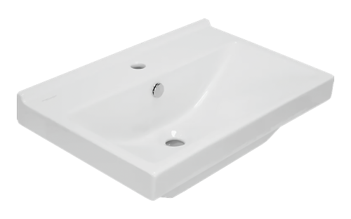 Раковина мебельная из сантехнического фарфора Sanita Luxe Fest 60 FST60SLWB01 60х40 накладная цвет белый 1 отверстие под смеситель