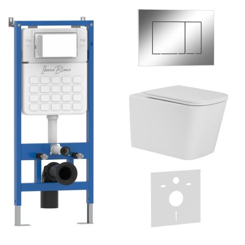 Комплект унитаз с инталляцией и клавишей смыва Iberica Blanca TOLEDO ALTO IB001.TLA.234.852
