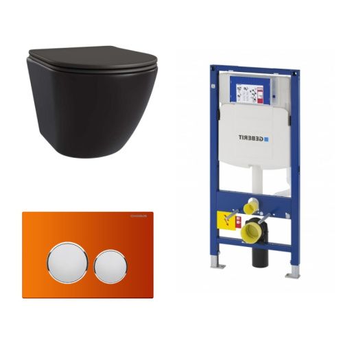 Сет унитаз + инсталляция + кнопка 111.300.00.5+FP.330.FOXY.10+AM25010 Nero