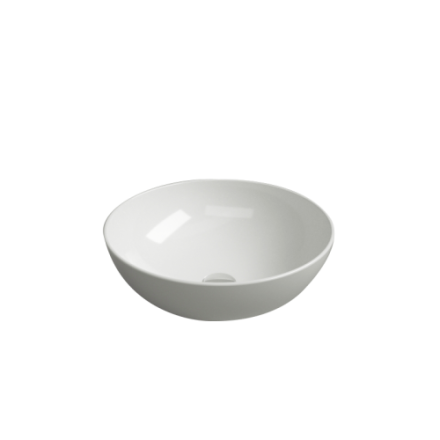 Раковина из сантехнического фаянса Cezares CZR-NEW-43-LVB 40х40 накладная цвет белый без отверстий под смеситель