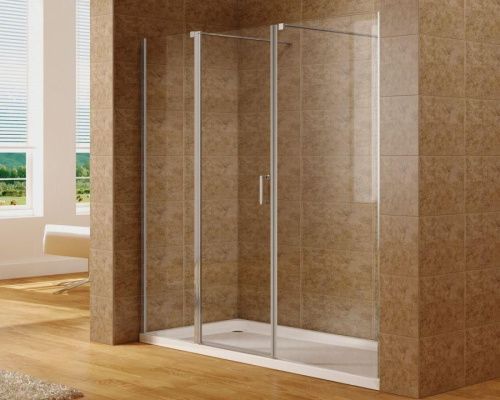 Душевая дверь Aquanet Cinetic AE12-N-120H190U-CT + AE12-F-90H190U-CT 205х190 стекло прозрачное профиль хром