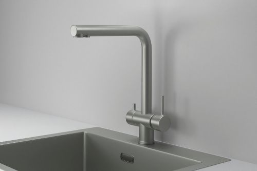 Смеситель для кухни Granula Kitchen Space 7011, СТАЛЬ МАТОВАЯ на мойку нержавеющая сталь