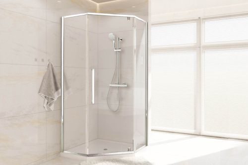 Душевой уголок Royal Bath FATO RB100TR-T-CH FATO 100х100 стекло прозрачное профиль хром без поддона