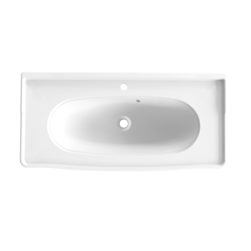 Раковина из искусственного камня Paola Paola Avrora 1000 100х50 полувстраиваемая цвет белый