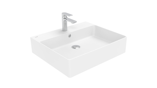 Раковина из сантехнического фарфора Creavit Volga VX260-00CB00E-0000 60х50 накладная цвет белый