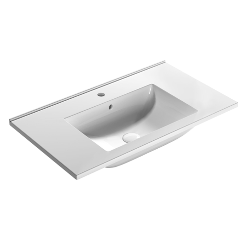 Раковина керамическая Globo Lalita HA081.BI 80 см подвесная цвет белый 1 отверстие под смеситель