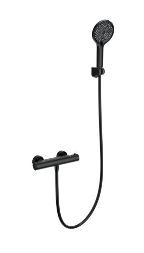 Смеситель для душа Wonzon & Woghand Inn WW-B2012-A-MB настенный черный с термостатом