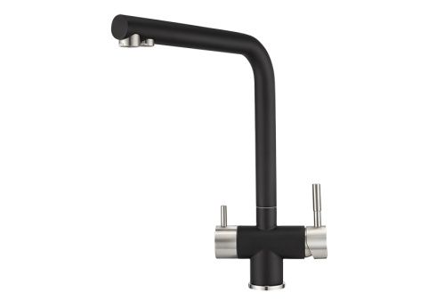 Смеситель для кухни Granula 2305, ТУРМАЛИН на мойку черный