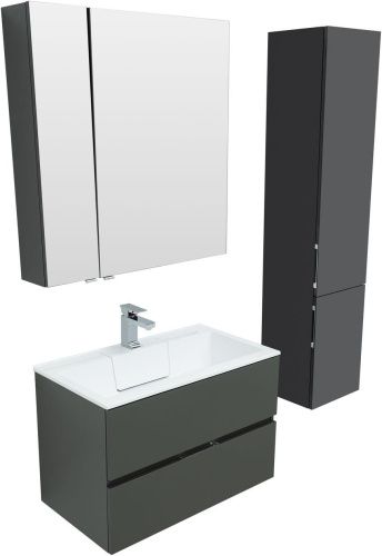 Тумба под раковину Aquanet Алвита 00215120 80х40 подвесная цвет серый