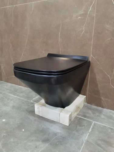 Унитаз подвесной Esbano ONIX ESUPONIXBM черный с сиденьем микролифт безободковый душевой смыв