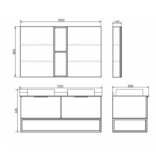 Тумба с раковиной Comforty Порто 00-00008910CF 120х50 подвесная цвет серый - фото 2