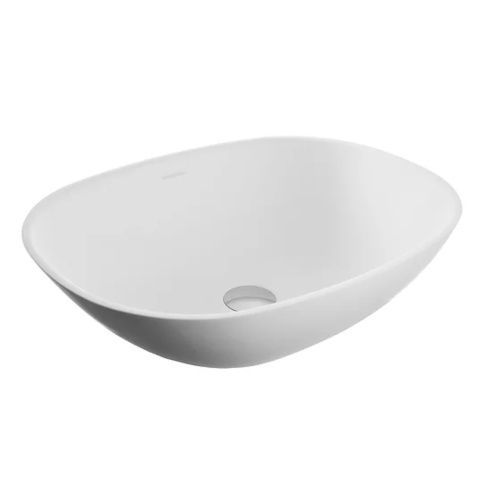 Раковина из искусственного камня MonteBianco Loreto Cinque 400 12023 60х40 накладная цвет белый без отверстий под смеситель