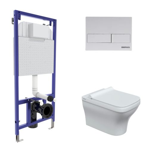 Комплект унитаз с инталляцией и клавишей смыва Berges NOVUM 042455