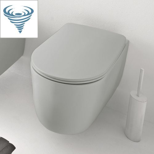 Чаша унитаза подвесная Kerasan Nolita 531559 цвет светло-серый без сиденья безободковая смыв торнадо