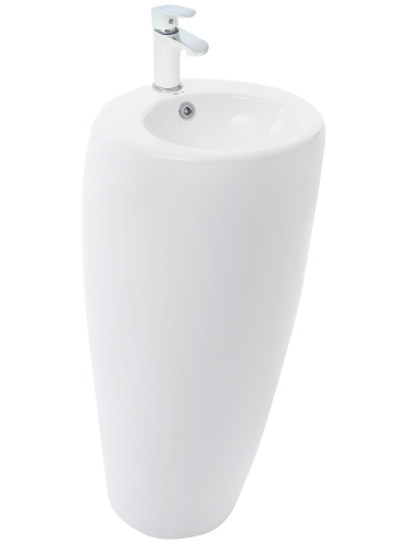 Раковина из сантехнического фаянса WeltWasser WW SK 10000005489 40 см напольная цвет белый 1 отверстие под смеситель