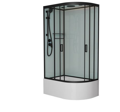 Душевая кабина Frank 151009 120х80 асимметричная с крышей ориентация левая