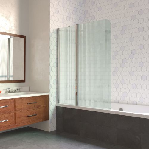 Душевая шторка на ванну Vegas-Glass E2V LUX ST E2V LUX ST 115 08 Moru L 115х150 стекло рифленое профиль хром ориентация левая