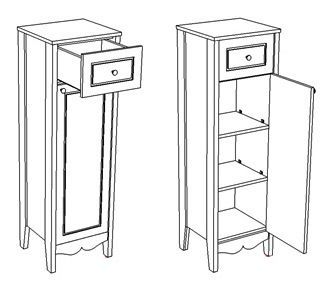 Шкаф-пенал Corozo Блюз SD-00000031 40х120 напольный цвет белый - фото 4