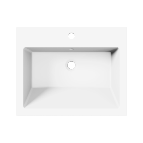 Раковина из искусственного камня Paola Paola Nero 600 ST-W 60х50 полувстраиваемая цвет белый