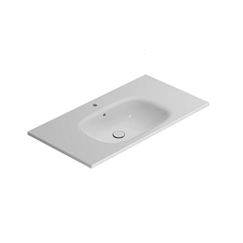 Раковина керамическая Globo Vanity Basins BL096BI 100х50 накладная цвет белый 1 отверстие под смеситель