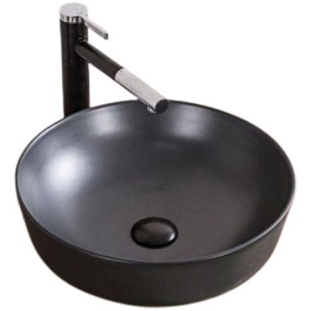 Раковина из сантехнического фаянса BelBagno BB1315-H301 40х40 накладная цвет черный без отверстий под смеситель